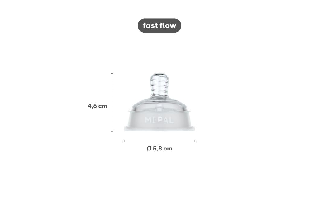 Mepal - Set Teats Baby Bottle Fast Mio - 2-piece - Anti-colic - Spiral Design prevents Blocked Teat - Medical Grade Silicone - Image 4