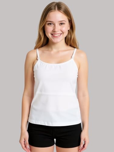 Image of A.T.U.N. (ALL THINGS UBER NICE) Girls Premium Padded Cotton Camisole | Soft & Breathable Innerwear Slip for Preteen and Teen Girls | Stretchable Everyday Essential | Ages: 8-18Y