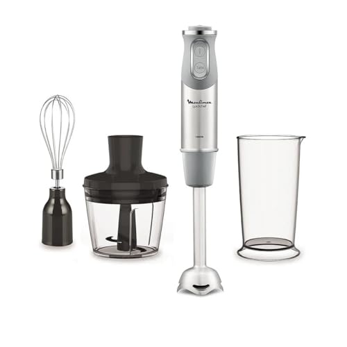 Moulinex quickchef – Mixeur plongeant avec 3 accessoires, acier inoxydable, 10 vitesses, 1000 W