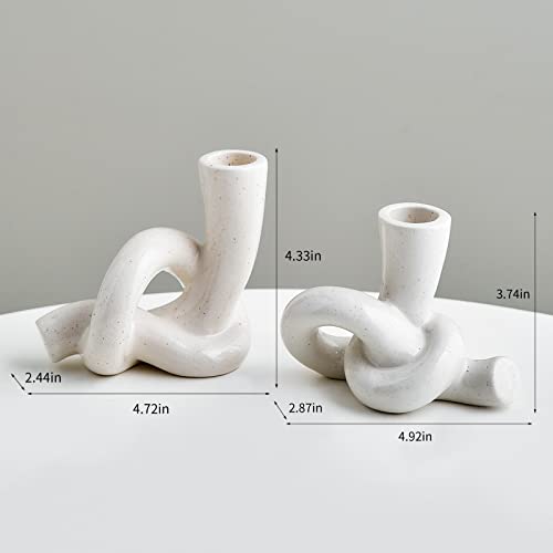 2 Pcs Taper Ceramic Candle Holders Abstract Artwork, Table Centercenterpiece, Candlestick Holder Decorations For Wedding, Kitchen, Dinning, Party, Home Decor #TOP2