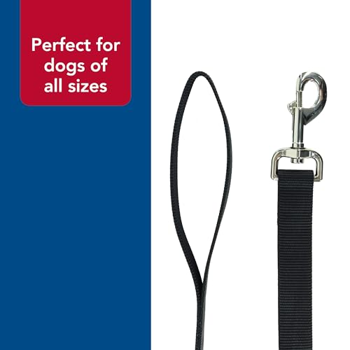 Coastal Pet Single-Ply Dog Leash - Sturdy Pet Leash - Comfortable & Stylish - Resists Fraying - Vibrant & Fade-Resistant Color - Black, 3/4\" x 6\'
