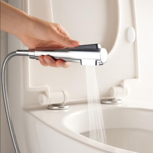Image of Mila Health Faucet Duo | ABS Chrome Handheld Bidet Spray| Modern Jet Spray for Toilet Hygiene | Anti-Slip Grip, Leak-Free, Easy Install | Bathroom Fitting