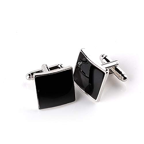 Mancuernillas cuadradas negras para hombre miniatura 3