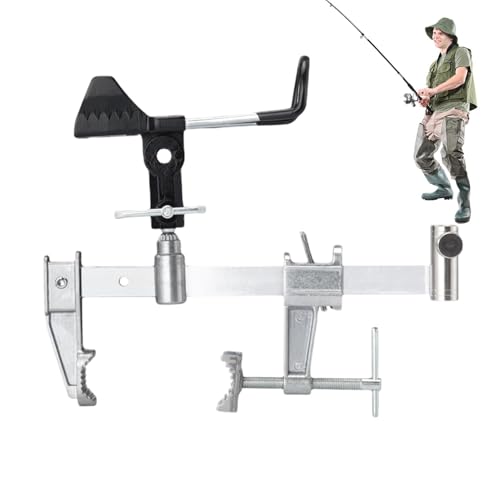 Angelrutenhalter, Angelkanalhalter für Boot – verstellbare Klemmstangenhalterung, Zubehör für Barsch, Bootshalterung, Yacht, Brücke