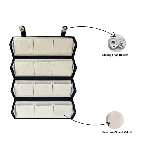 Image of Urban Sprout Earring Organizer Box for Women - Jewelry Box with 12 Pairs of Earrings Storage Organiser for Studs, hoops and Accessories - Gift Box for Women