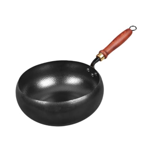 Wok de hierro 9.45'' multifuncional con mango de madera miniatura 1