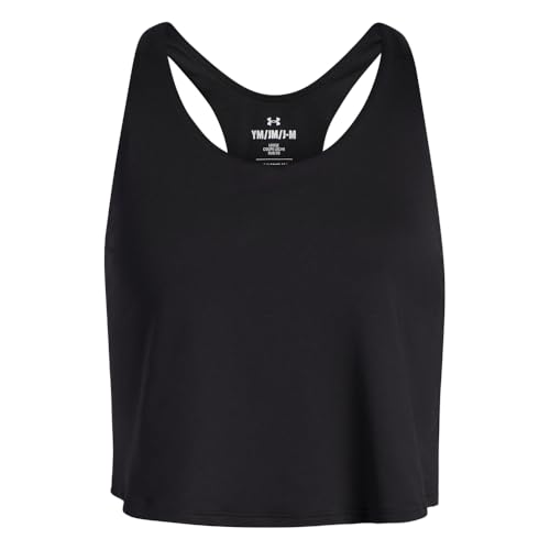 Under Armour Girls' Motion Loose Tank Top, (003) Black / / Jet Gray, Medium