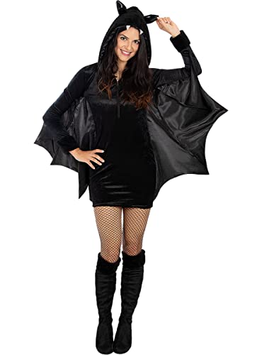 Funidelia | Disfraz de murciélago Sexy para Mujer Animales, Halloween - Disfraz para Adultos y Divertidos Accesorios para Fiestas, Carnaval y Halloween - Talla XXL - Negro