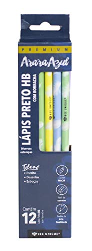 Lápis Preto Hb Premium Redondo Com Borracha Com 12Un - Estampas Sortidas