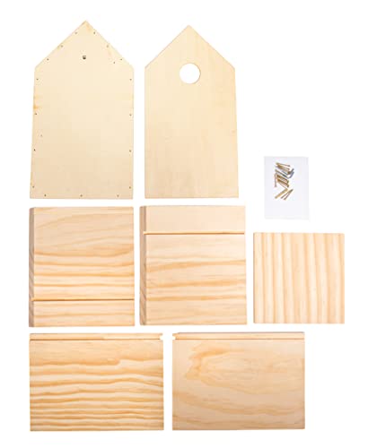Rayher Bird House Building Kit for Wild Birds Wooden Nesting Box for Small Birds 19x14x25cm, 70053505, Natural, 19x14x25 cm - Image 2