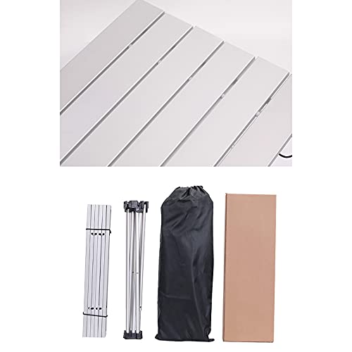Table de camping pliante et portable argentée en aluminium stable - 4
