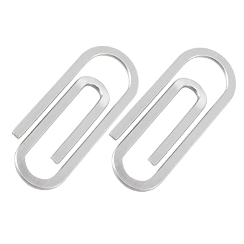 NAMOARLY 2pcs Wallet Card Holder Coin Paper Clip Stainless Steel Paper Clamp for Office School