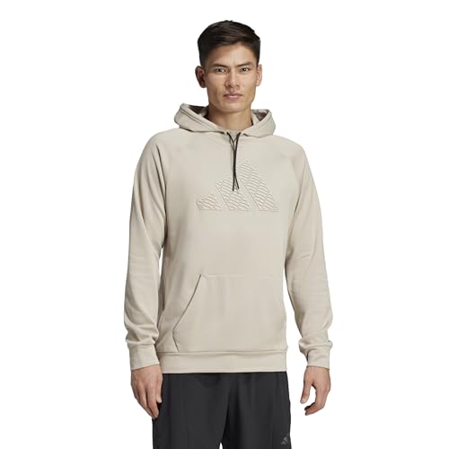 adidas mens Game and Go Training Big Logo Hoodie, Wonder Beige, XL