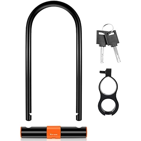 LuTuo Bike U Lock with 2 Keys Heavy Duty Anti Theft Bike Locks, 13.7mm Carbon Steel High Security U Lock for Bicycle with Mount Bracket, Extra Long Bicycle Lock for Scooter Mountain Road Bike Cover