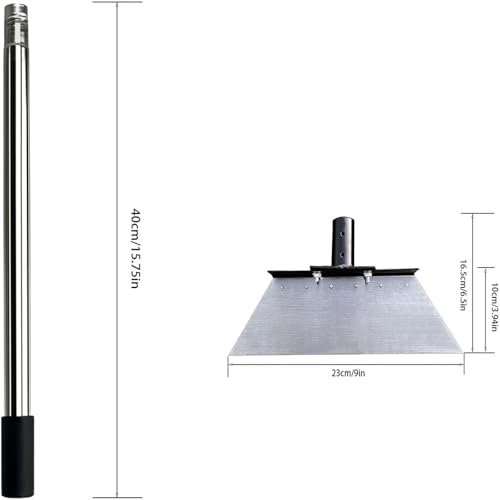 Pala de hielo con diseño de metal plano y mango largo ajustable 4