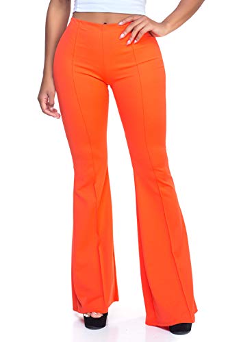 Women's Junior Plus J2 Love Bell Bottom Flare Pants, 2X, Orange