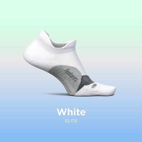 Feetures Elite Light Cushion No Show Tab Ankle Socks - Sport Sock with Targeted Compression - New White, S (6 Pair)2