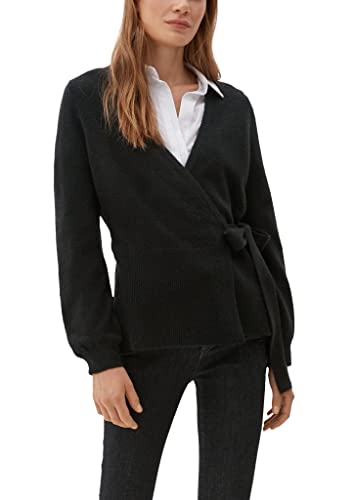 s.Oliver Women's 2121668 Strickjacke mit Gürtel, schwarz, 44