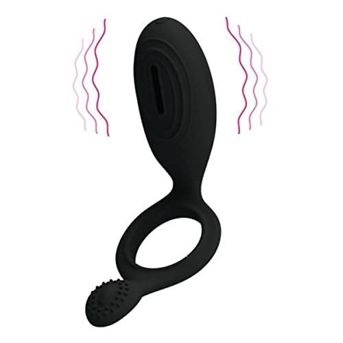 Pretty Love Cockring Vibrant Noir Double Stimulation avec Ĺ’uf Vibrant Waterproof