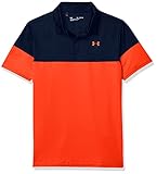 Under Armour Boys' Performance Blocked Polo , Academy Blue (408)/Phoenix Fire , Youth Large