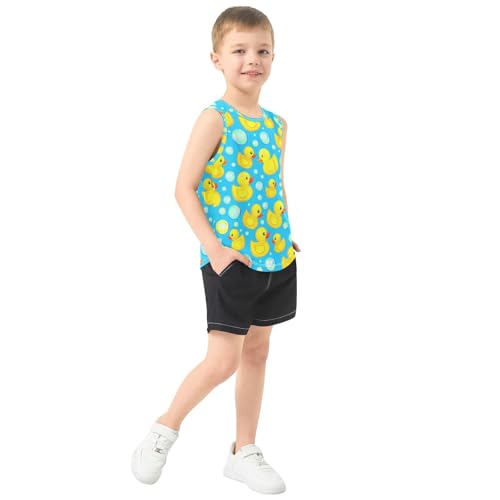 J JOYSAY Rubber Duck Bubble Boys Tank Top Sleeveless Muscle Shirts Quick Dry Kids T-Shirts 3-15T4