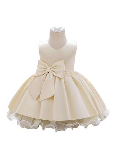 Image of Frock for Kids Girls with Big Bow and Fluffy Net Layer, Stylish Western Dress for Birthday, Wedding and Special Occasions for Girls 1 to 7 Years