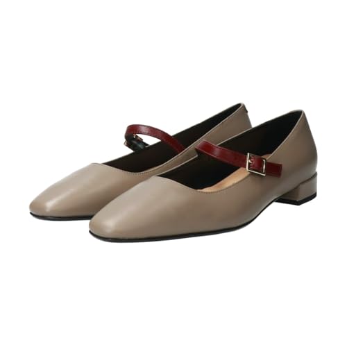 Women's Mary Jane Flat, Gray, 22.5 cm