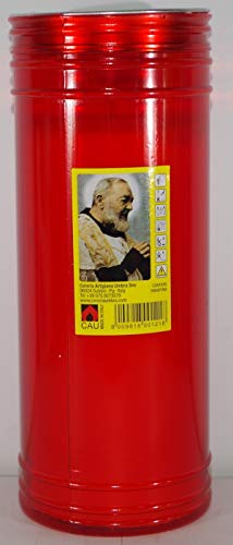 Zambonin - Velas votivas Maxi (diámetro 8 cm) de cera rojas sin tapa para la lluvia de 21 y 25 cm de altura disponibles en paquetes de 1 de 3 y 5 unidades