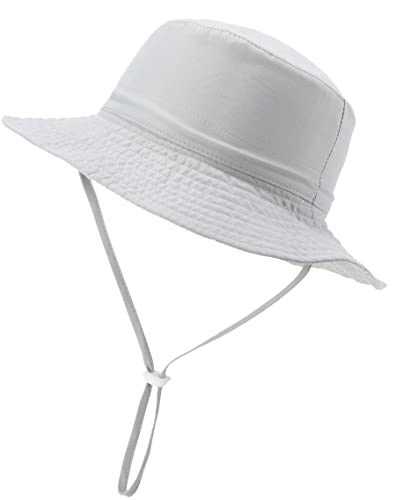 2Pcs Baby Boy Infant Sun Hat Toddler Summer Sun Protection Baby Boy Hats Beach Hats Wide Brim Bucket Hats White 2Pcs Navy&Grey 0-6Months #TOP4