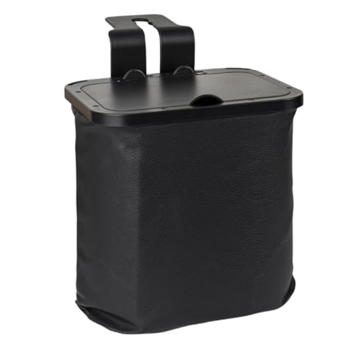 Cubo de basura para coche en cuero y ABS Premium con elegante acabado estético y funcional