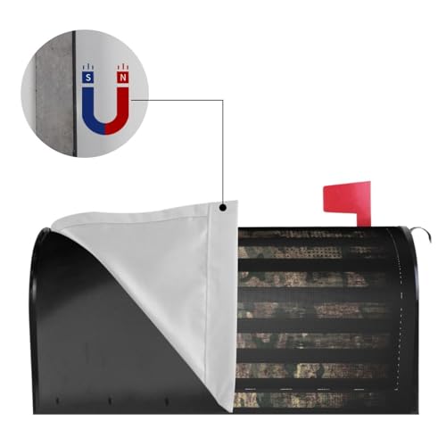Image of Camouflage Hunting Tactical Camo American Flag Mailbox Covers Magnetic Mailbox Wraps Post Letter Box Cover Standard Oversize 21 inchX18 inch /25.5 inch X 21 inch Mailwrap Garden Home Decor