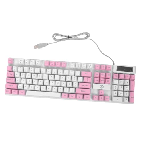 Clavier de jeu mécanique rose 104 touches USB résistant pour pc