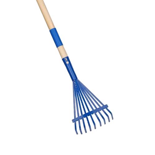 Rastrillo para jardín madera y PP 69 cm azul miniatura 4