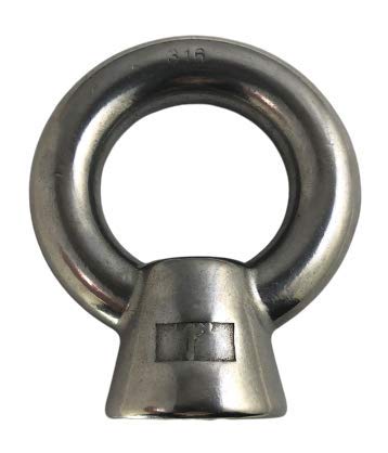 Image of US STAINLESS Stainless Steel 316 Lifting Eye Nut 1 inch UNC Marine Grade Pitch of 8