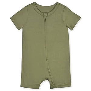 Gerber Unisex Baby Buttery-Soft Short Sleeve Romper With Viscose Made With Eucalyptus