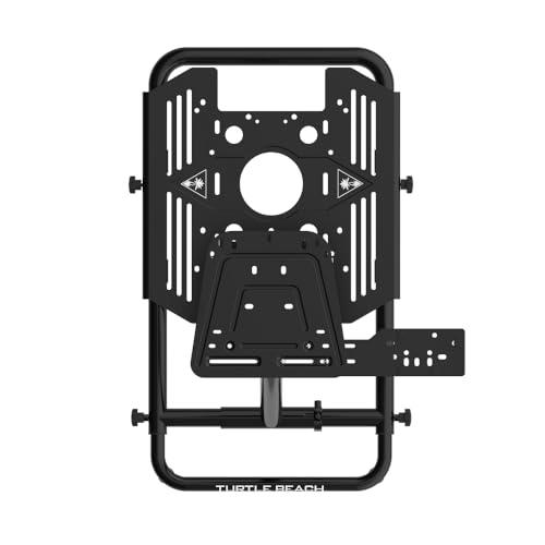 Image of Turtle Beach VelocityOne Universal Stand for Flight Simulation & Racing Simulation Accessories with adjustable height design, metal construction, and fold flat design for PC & Xbox - Black | Solid Steel Construction, Fold-Flat Design, Adjustable Height, Rubber Feet, Reversible Design, Universal Compatibility, Black