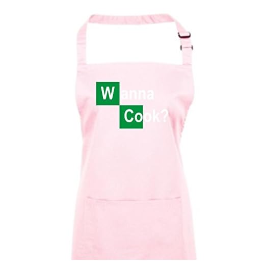 Delantal de cocina, Breaking Bad White Cook Wanna cook, Chemistry Walter, culto - fucsia, 72 cm x 86 cm