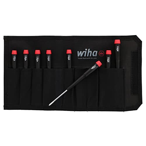 Wiha 26199 Slotted And Phillips Screwdriver Set In Rugged Canvas Pouch, 8 Piece #TOP1