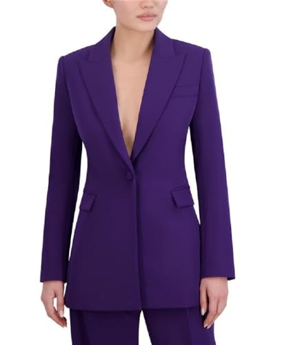 BCBGMAXAZRIA Womens Long Sleeve V Neck Single Breasted Blazer Jacket