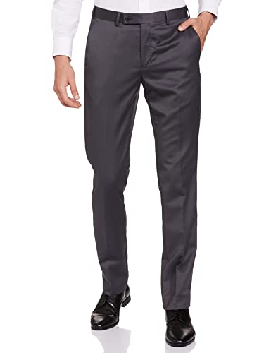 Image of Park Avenue Men Park Avenue Men's PLEATLESS SMART FIT Medium Grey Formal Trouser
