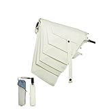 KIZAWA 折りたたみ傘 形状安定 超軽量カーボン傘 195g メンズ ワンタッチ自動開閉 折り畳み傘 5級撥水 レディース コンパクト 丈夫 吸水カバー付き (オフホワイト)