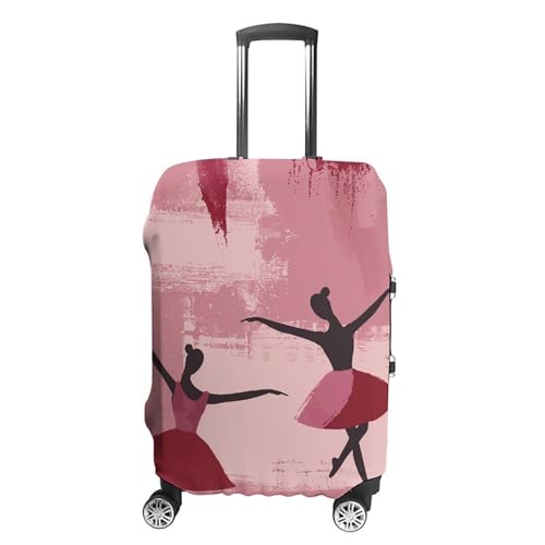 Peach Ballet Pattern Luggage Cover Protector Anti-Scratch Suitcase Cover Washable Luggage Covers Fits 19-21 Inch Luggage