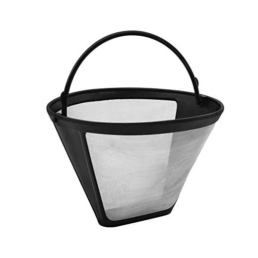 Fackelmann Filtro Permanente Café o Té nº4, Óptimo para Cafetera Eléctrica de Goteo, Reutilizable, Malla de Acero Inoxidable, Color Negro, 11.5x8.5cm, 1 ud