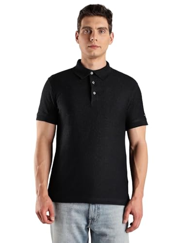 Image of Solid Slim-Fit Cotton Polo T-Shirt