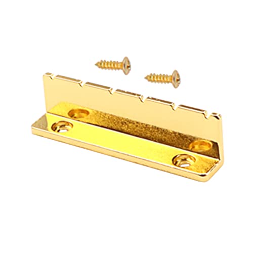 ERINGOGO Guitar Parts 1 Set of Guitar String Nuts Metal Nut Bridge Saddles L-shape Gold Gl152