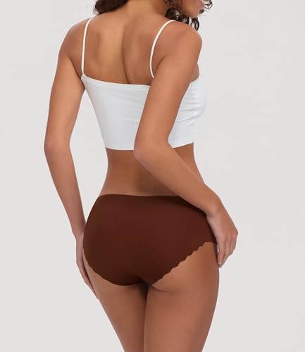 Seamless Underwear for Women - High Waisted No Show Panties, 3D Wrap Hip Full Coverage Stretch Briefs 6 Pack3