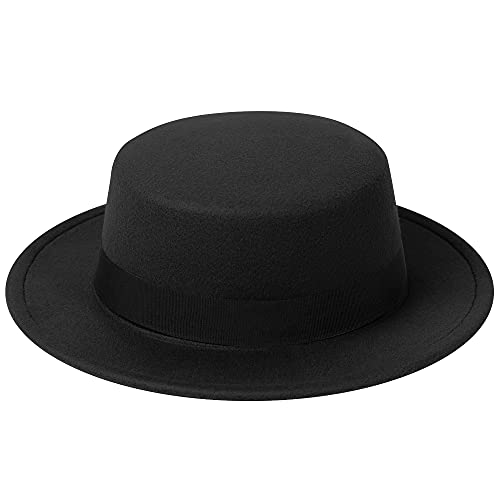 WRTTR Fedora Hat for Unisex Black Lightweight Adjustable Wide Brim Suitable for Everyday Wear and Outdoor Occasions