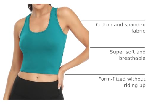 Image of Joviren Crop Tank Tops for Women Workout Cropped Athletic Shirts