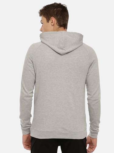 Image of Macroman M-Series Men Hooded Regular Fit Cotton Blend Sweatshirt with Reflective Detail