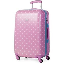 SKPAT - Maletas de Viaje Grandes 23 Kilos Maleta Infantil de Viaje Rígida 4 Ruedas Maletas Grandes de Viaje de Policarbonato Resistente y Ligera Maleta Viaje 65cm Candado, Rosa